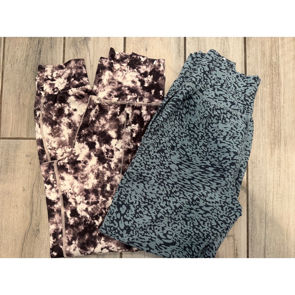 Athleta Salutation Printed Jogger Bundle Tie Dye Blue Leopard Womens Small lot 2